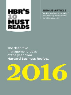cover image of HBR's 10 Must Reads 2016